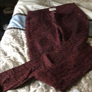 Burgundy jeans. Size 7